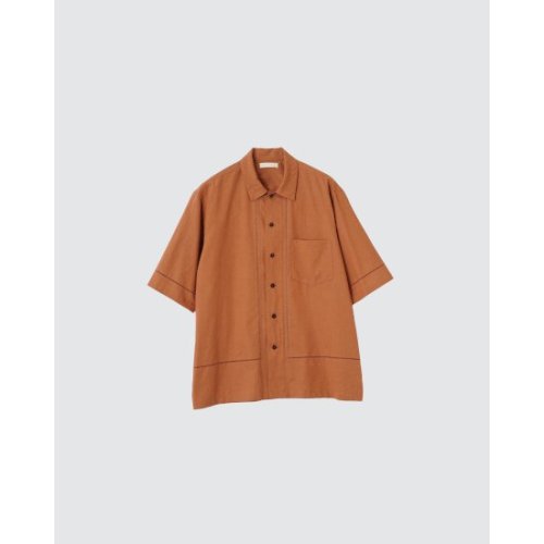 yoke ڥ衼EMBROIDERY OPEN COLLAR SHIRT BRICK (YK24SS0663SH)