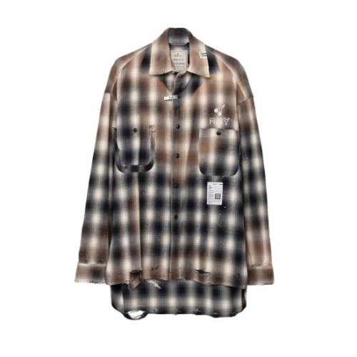 Maison MIHARA YASUHIRO ڥ᥾ߥϥ䥹ҥVintage-like Check Shirt BLACK(J12SH073) 