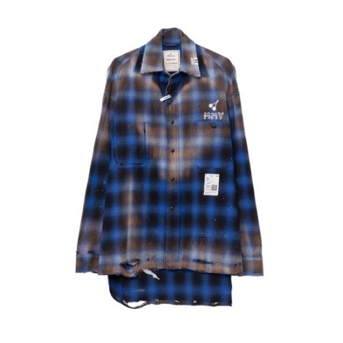 Maison MIHARA YASUHIRO ڥ᥾ߥϥ䥹ҥVintage-like Check Shirt BLUE(J12SH073) 