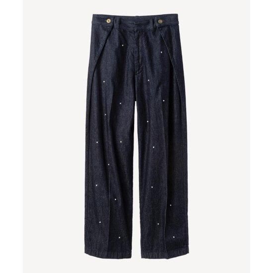 MUVEIL 【ミュベール】水しぶきデニムパンツ indigo (MA241FP001)