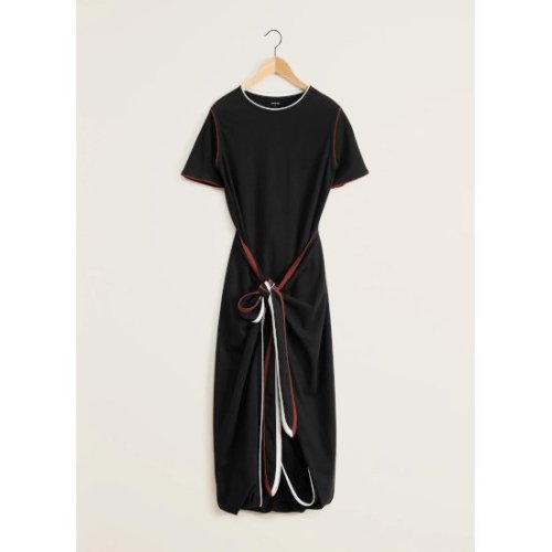 LEMAIRE ڥ᡼WRAP DRESS WITH BINDINGS  BLACK ( DR1044 LJ1010)