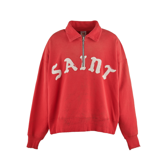 SAINT Mxxxxxx 【セント マイケル】HALF ZIP SWEAT/SAINT/RED (SM-YS8 SAINT Mxxxxxx 【セント マイケル】HALF ZIP SWEAT/SAINT/RED (SM-YS8