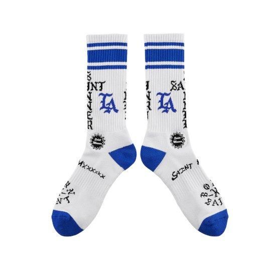 【メール便不可】 SAINT Mxxxxxx SOCKS/LA/WHITE(SM-YS8 BR マイケル】 【セント レッグウェア