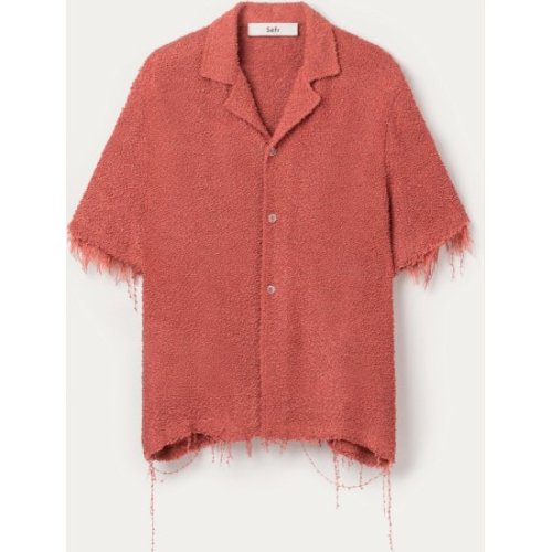 Sefr (ե) FAUSTO SHIRT WASHED FRINGED RED (SS24FAUSTOWAS)