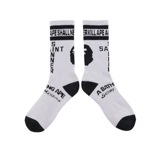 SAINT Mxxxxxx 【セント マイケル】 AP-SOCKS/APE/WHITE(SM-YS8-0000-C38)