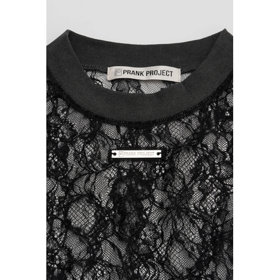 PRANK PROJECT 【プランクプロジェクト】Pigment Lace Top BLACK