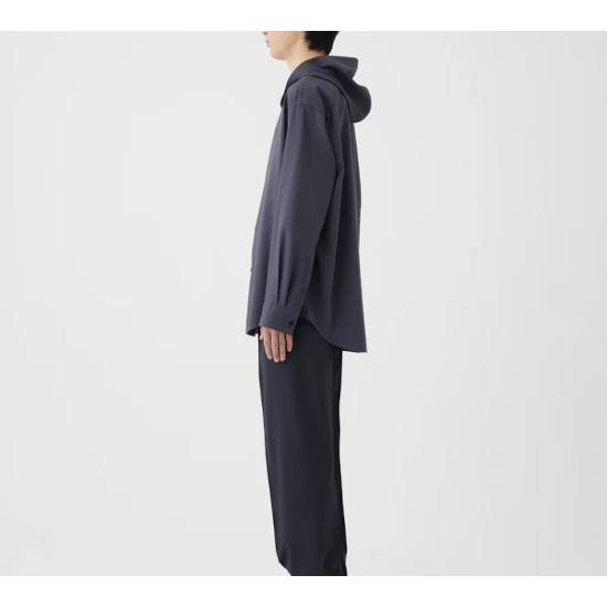 OVERCOAT 【オーバーコート】 Hooded Wool Shirt charcoal