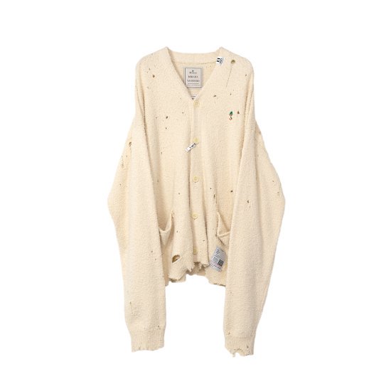 Maison MIHARA YASUHIRO 【メゾンミハラヤスヒロ】 Distressed Knit Cardigan WHITE(  K13CD712)