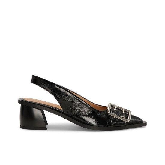 GANNIڥˡFEMININE BUCKLE SLINGBACK PUMPS BLACK (S2331)