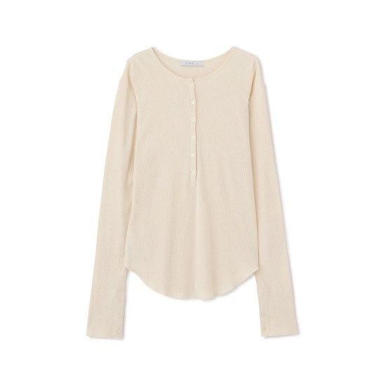 日本初の ETRE 【エトレ】 IVORY オーコットテレコヘンリーネックトップス トップス