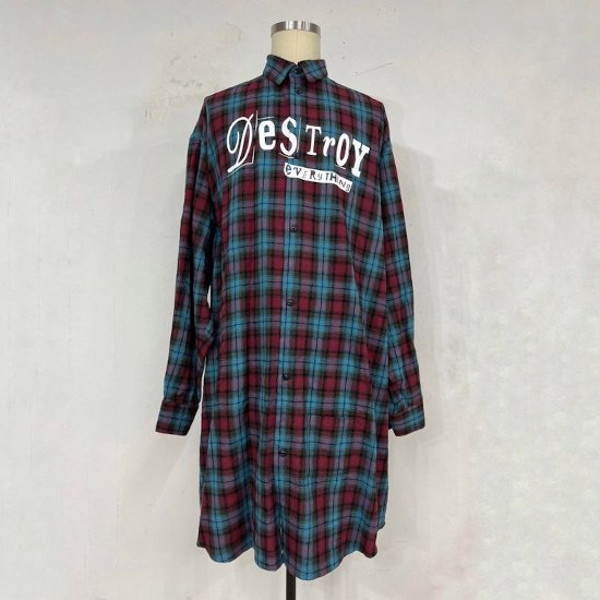 KIDILL 【キディル】 Destroy Check Shirt RED/BLUE CHECK (KL868)