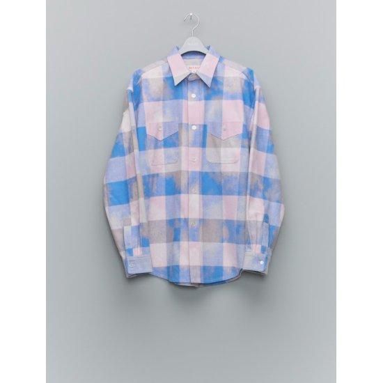 MASU 【エムエーエスユー】BLEACHED PLAID SHIRT PINK (MPFW-SH0224)