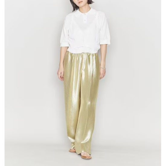 新品同様　＜ASTRAET＞アストラット　サテン ソクショウ ワイドパンツ ASTRAET＞CU/N サテン ソクショウ ワイドパンツ