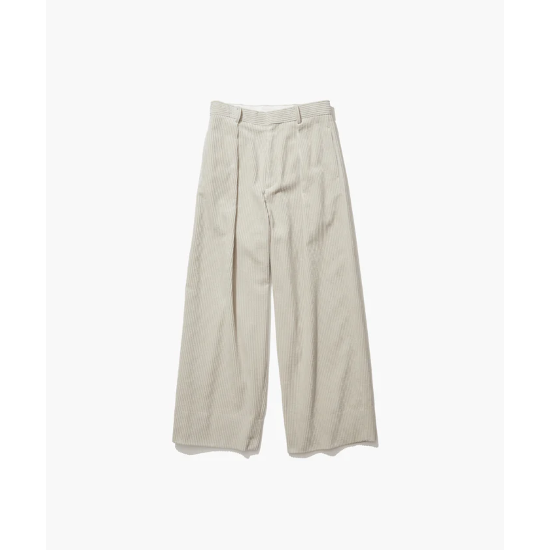 ATON ڥȥ COTTON CORDUROY | TUCKED WIDE PANTS WARM WHITE (AT-PRAGCW0806)