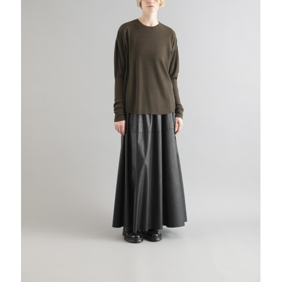 SACRA【サクラ】 EX.FINE MERINO RIB JSY TOP KHAKI (124552091)