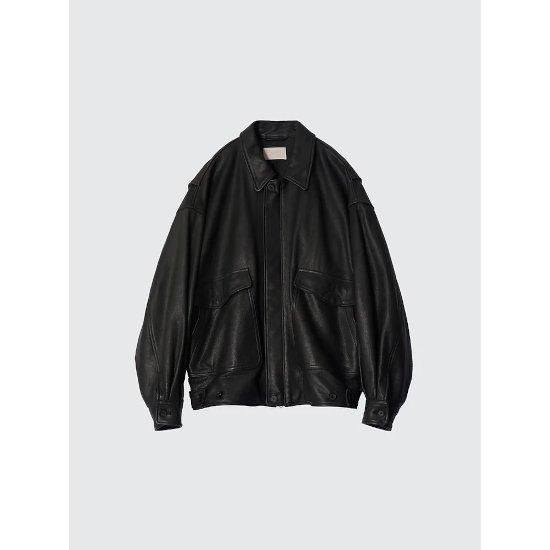 yoke 【ヨーク】 COW LEATHER FLIGHT JACKET BLACK (YK24FW0750B)