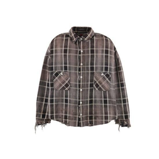 SAINT Mxxxxxx 【セント マイケル】 FRANNEL SHIRT/BLACK+GRAY