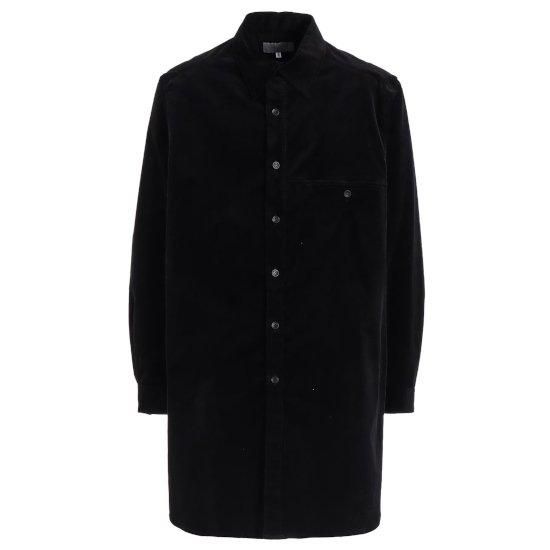 Yohji Yamamoto POUR HOMME (襦ޥȥס륪)50C VELVET ROUND HEM BLOUSE (HO-B73-056)
