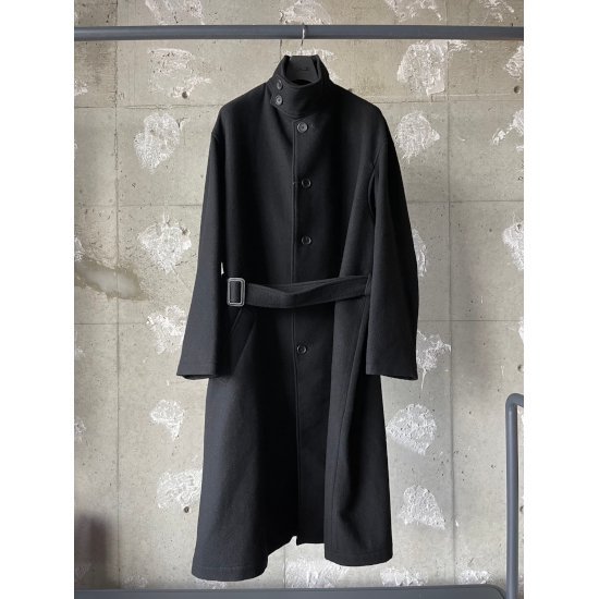 Yohji Yamamoto POUR HOMME (襦ޥȥס륪) AIRY MOSSER STAND COLLAR COAT (HO-C08-102-1-03)