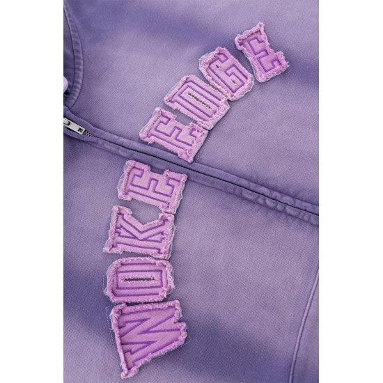WOKE EDGE|ウォークエッジ Faded Embroidery Zip Up Hoodie