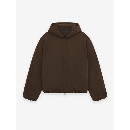 ESSENTIALS|å󥷥륺 Military Nylon Hooded Bomber BROWN (202HO244815F)
