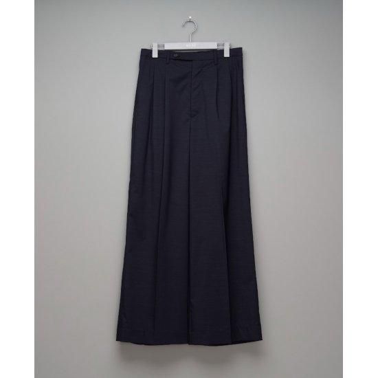 MASU 【エムエーエスユー】 DOUBLE-TUCK WIDE TROUSERS NAVY MASU 【エムエーエスユー】 DOUBLE-TUCK WIDE TROUSERS NAVY