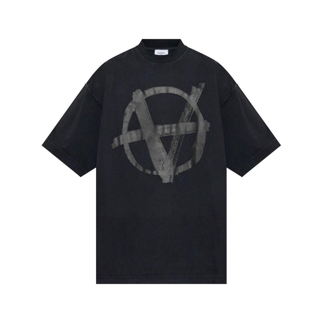 VETEMENTS|ȥ DOUBLE ANARCHY OVERSIZEDT-SHIRT BLACK (UA66TR665B) 