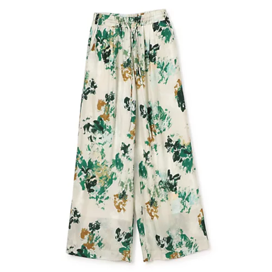 SACRA【サクラ】 BLURRED FLORA PANTS GREEN (125120112)