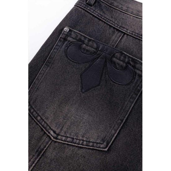 SUPPLIER|サプライヤー Cross Leather Patch Baggy Denim Pants