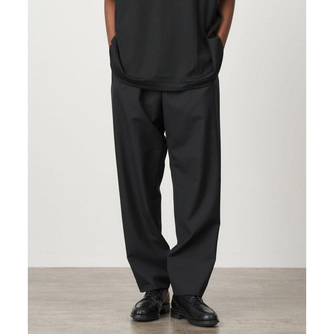 パンツ ATON WOOL TROPICAL TAPERED EASY PANTS ATON 【エイトン】 WOOL TROPICAL | TAPERED EASY PANTS BLACK