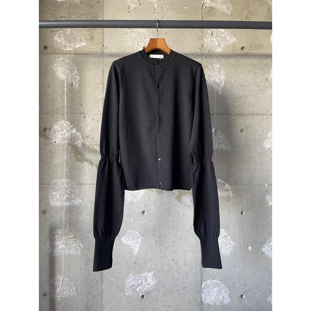 トップス OUAT 011- BLACK OFFICE CREWNECK CARDIGAN Black Office Crewneck Cardigan by OUAT on Sale