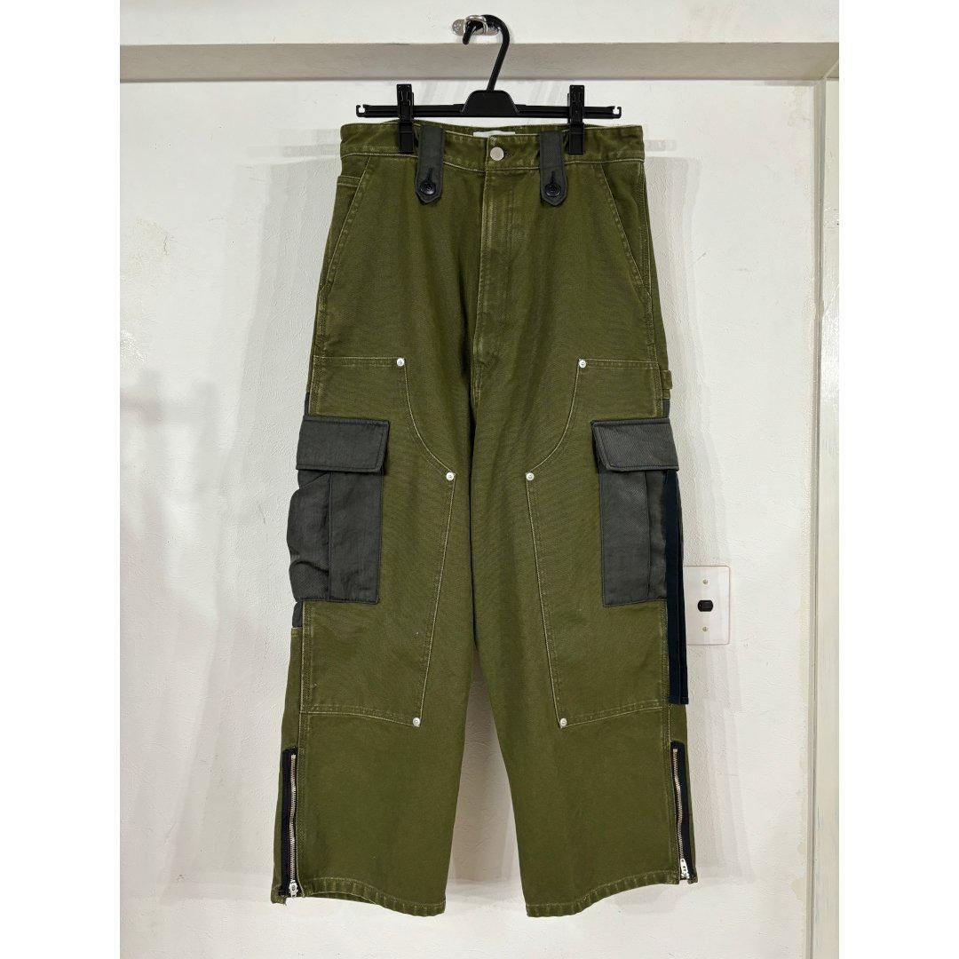 KIDILL 【キディル】 DOUBLE KNEE PANTS STONE BIO WASH KHAKI