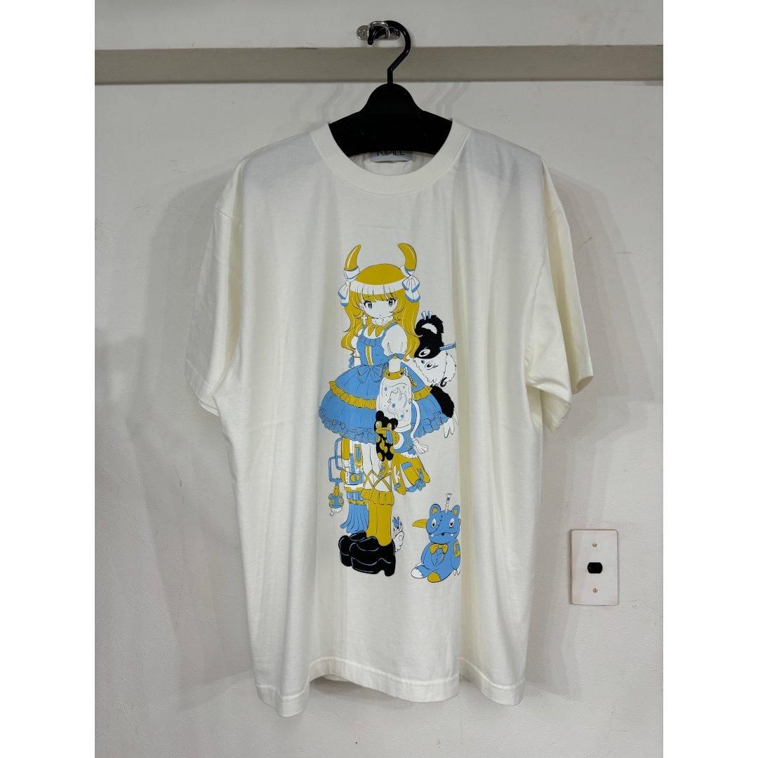 KIDILL ڥǥ LOLITA GIRL T-SHIRT HARD WASH ARTWORK BY KAE TANAKA WASHED WHITE (KL951)
