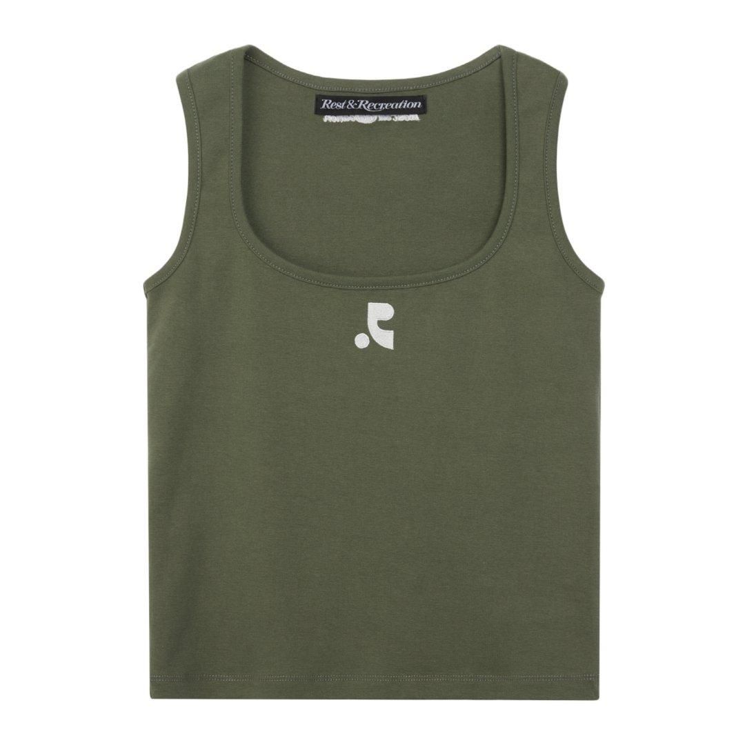 Rest&Recreation 쥹&쥯ꥨ  WIDE U-NECK TANK TOP - KHAKI (RR242TP003)