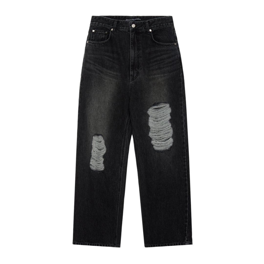 Rest&Recreation 쥹&쥯ꥨ DESTROYED DENIM PANTS - BLACK (RR242PT009)