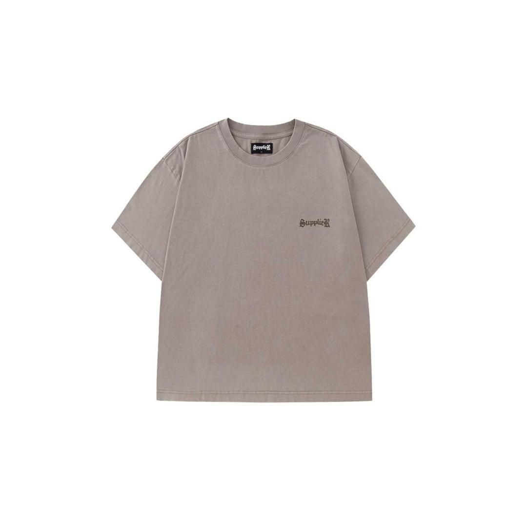 SUPPLIER|ץ饤䡼 Vintage Wash Melt Cross Rhinestone Tee BEIGE (2511-08113-0166203)(0166204)(0166205)