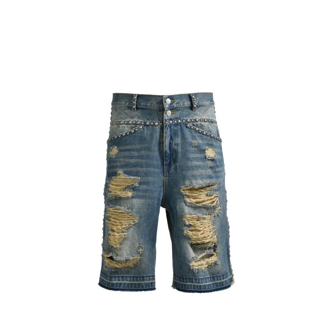 BREATH|֥쥹  SUICIDE STUDS WIDE DENIM SHORTS / INDIGO (BR25SS-P1013)
