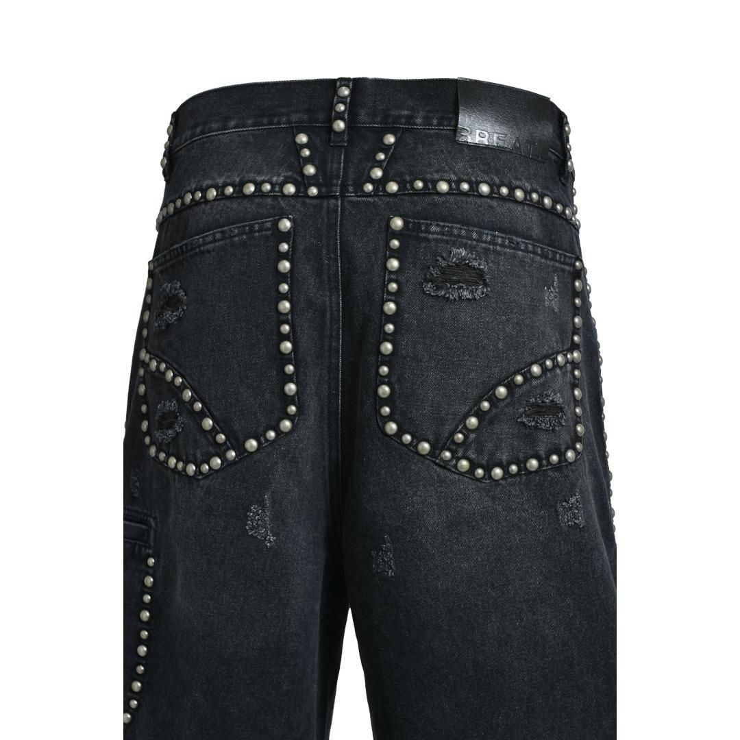 BREATH|ブレス SUICIDE STUDS WIDE DENIM SHORTS / BLACK