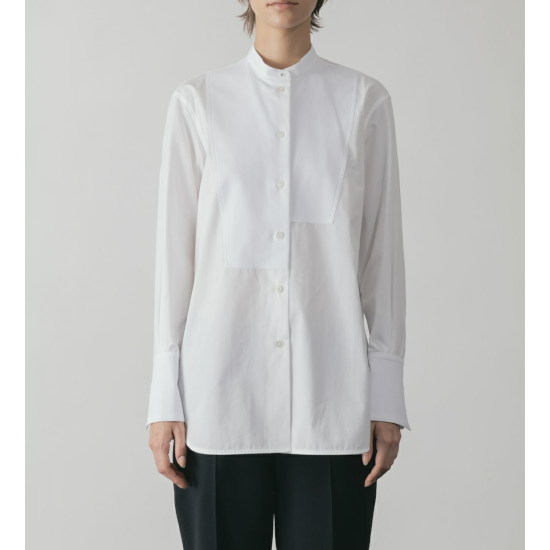 CINOH 【チノ】 ASYMMETRIC BOSOM SHIRT WHITE (C-ST-003)