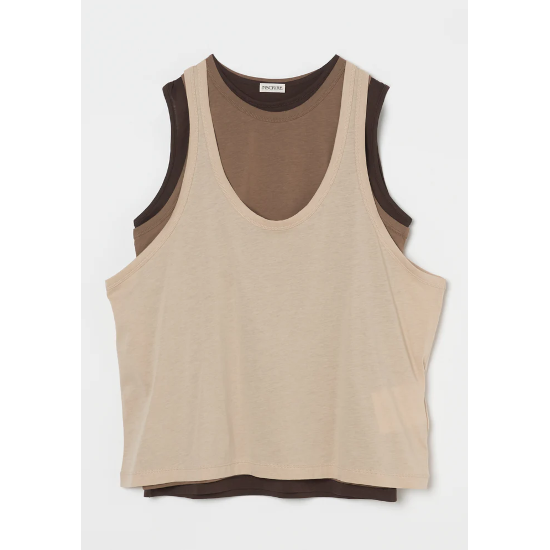 INSCRIRE 【アンスクリア】Light Jersey Layered T/T BEIGE INSCRIRE 【アンスクリア】Light Jersey Layered T/T BEIGE