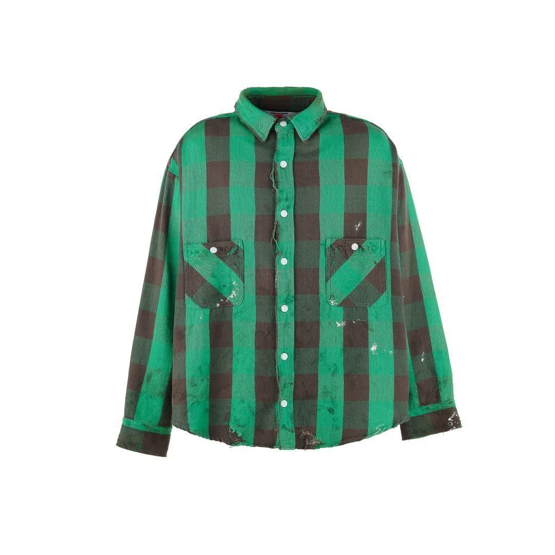 SAINT Mxxxxxx 【セント マイケル】 FLANNEL SHIRT/CHECK/GRN