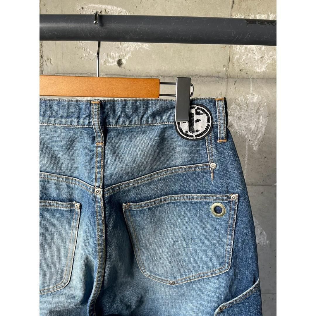 パンツ Fake As Flowers FAF New Commune Denim FAF 【Fake as flowers】 NEWCOMMUNE AGED BAGGY DENIM SHORTS