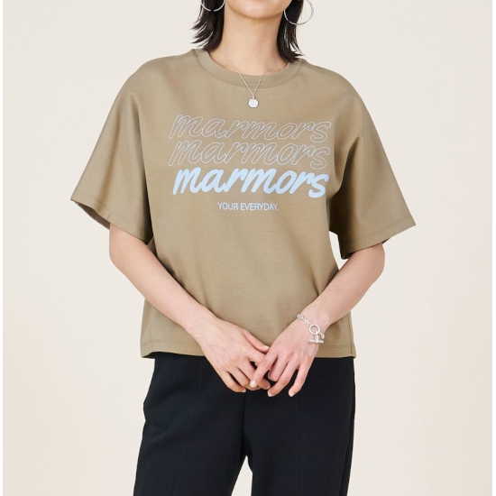 marmors【マルモア】 ponte logo T-shirt MOCHA (0225109022)