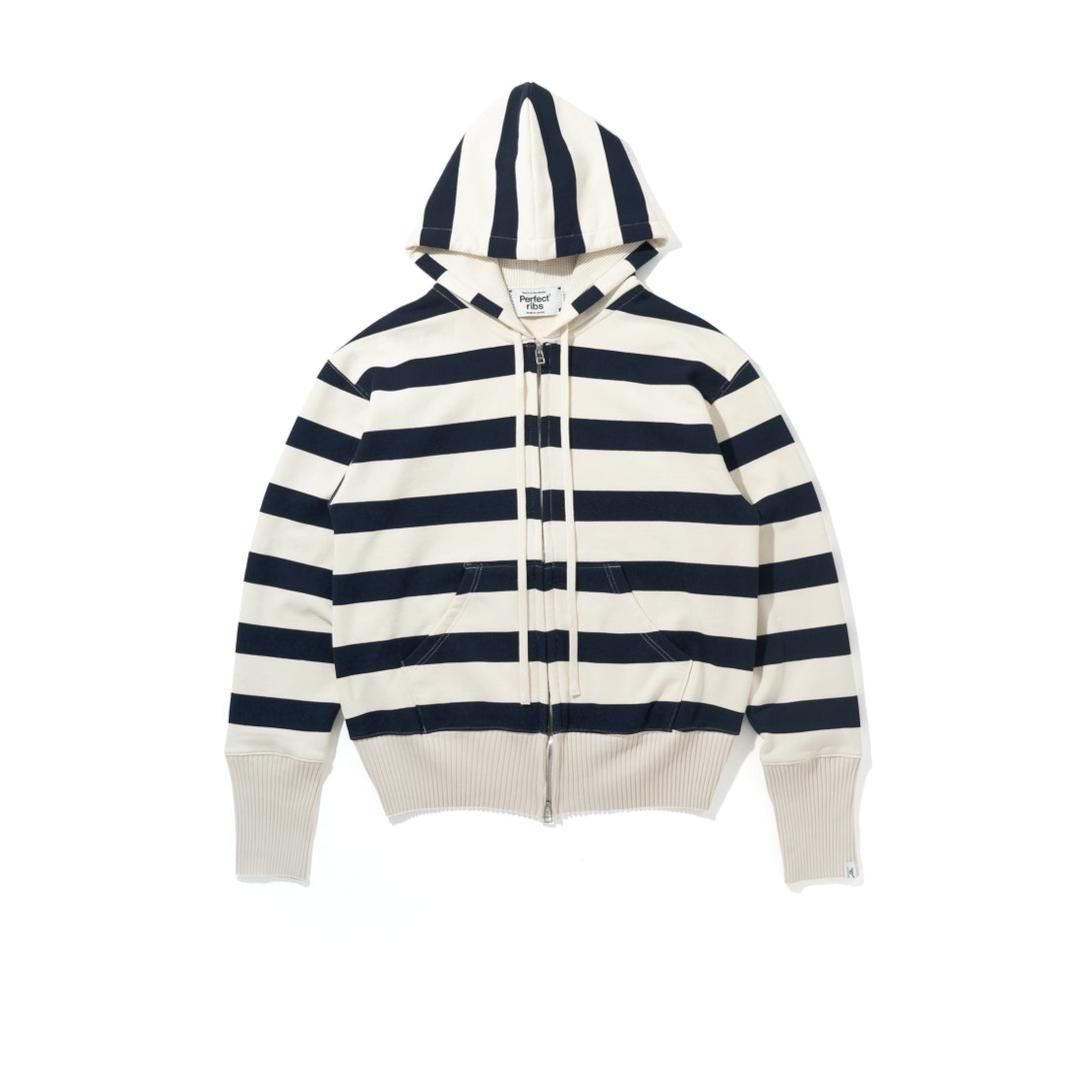 Perfect ribs ڥѡեȥ֥ Basic Zip Hoodie /BORDER (PR512015B)