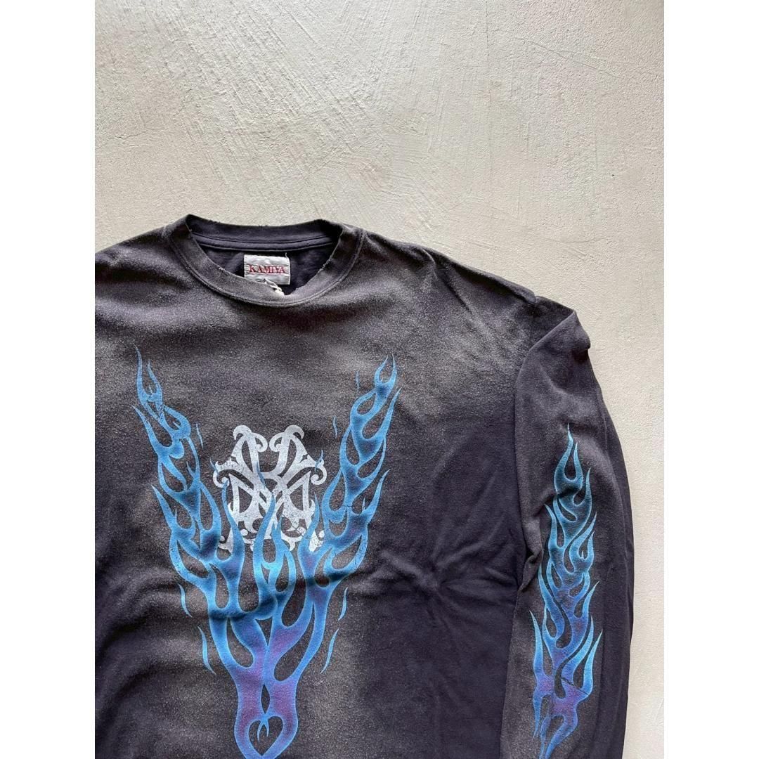 KAMIYA|カミヤ KMY-FIRE Distressed L/S Tee BLACK (G14LT079)