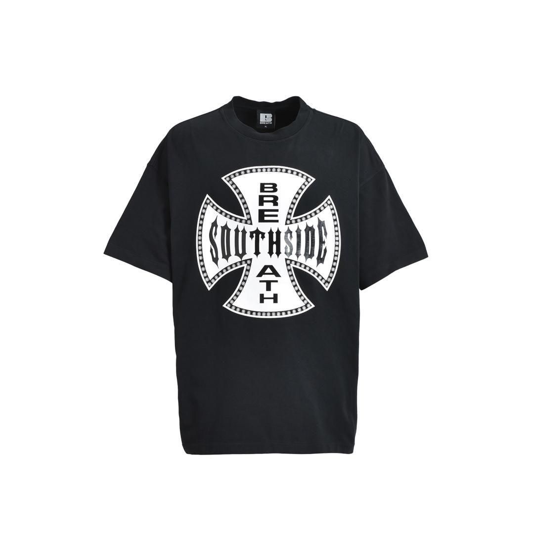 BREATH|֥쥹 SOUTHSIDE CROSS LOGO TEE / BLACKWHITE (BR25SS-C5022)