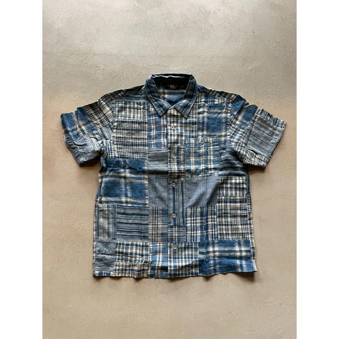 RRL|ダブルアールエル Indigo Patchwork Camp Shirt NAVY RRL|ダブルアールエル Indigo Patchwork Camp Shirt NAVY