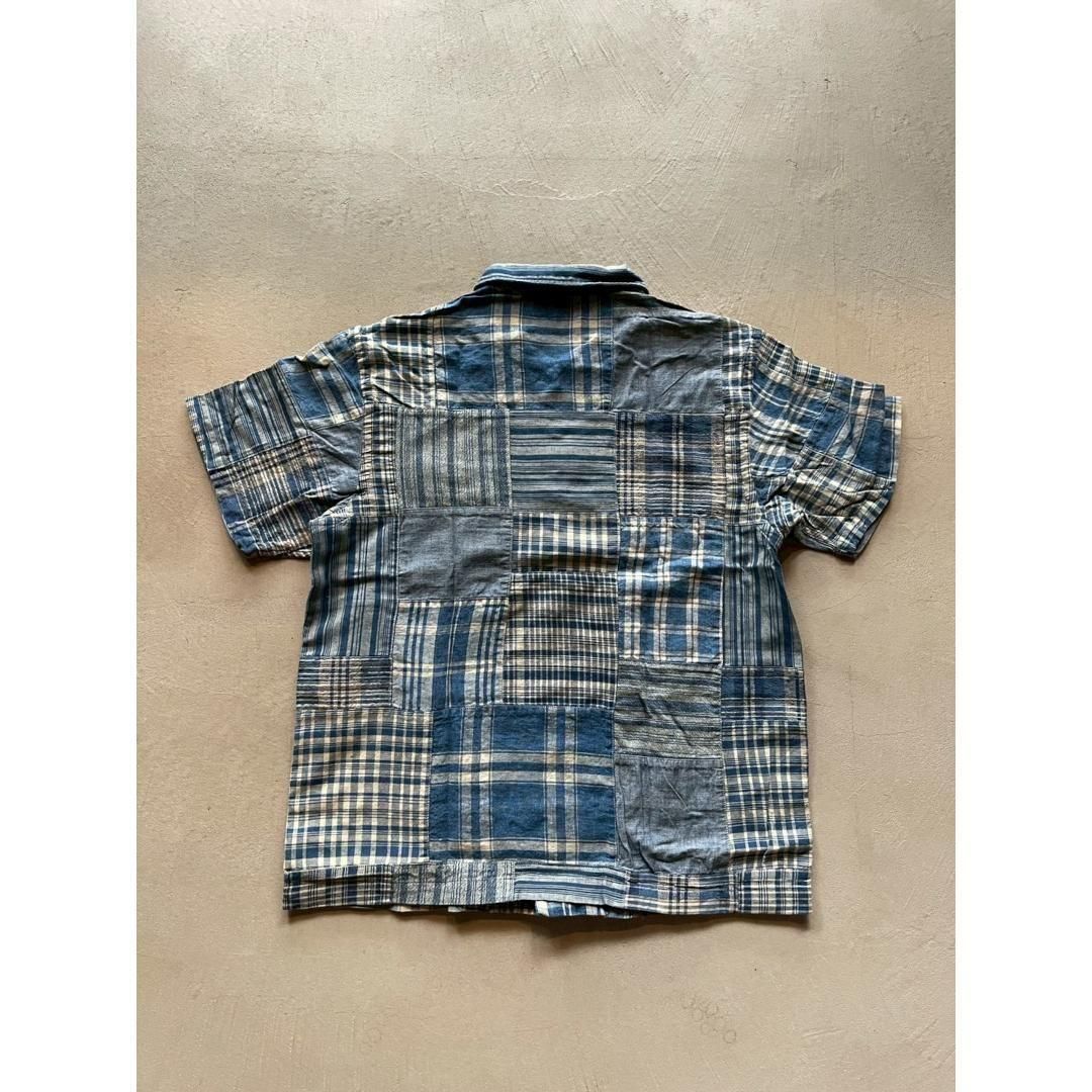 RRL|ダブルアールエル Indigo Patchwork Camp Shirt NAVY