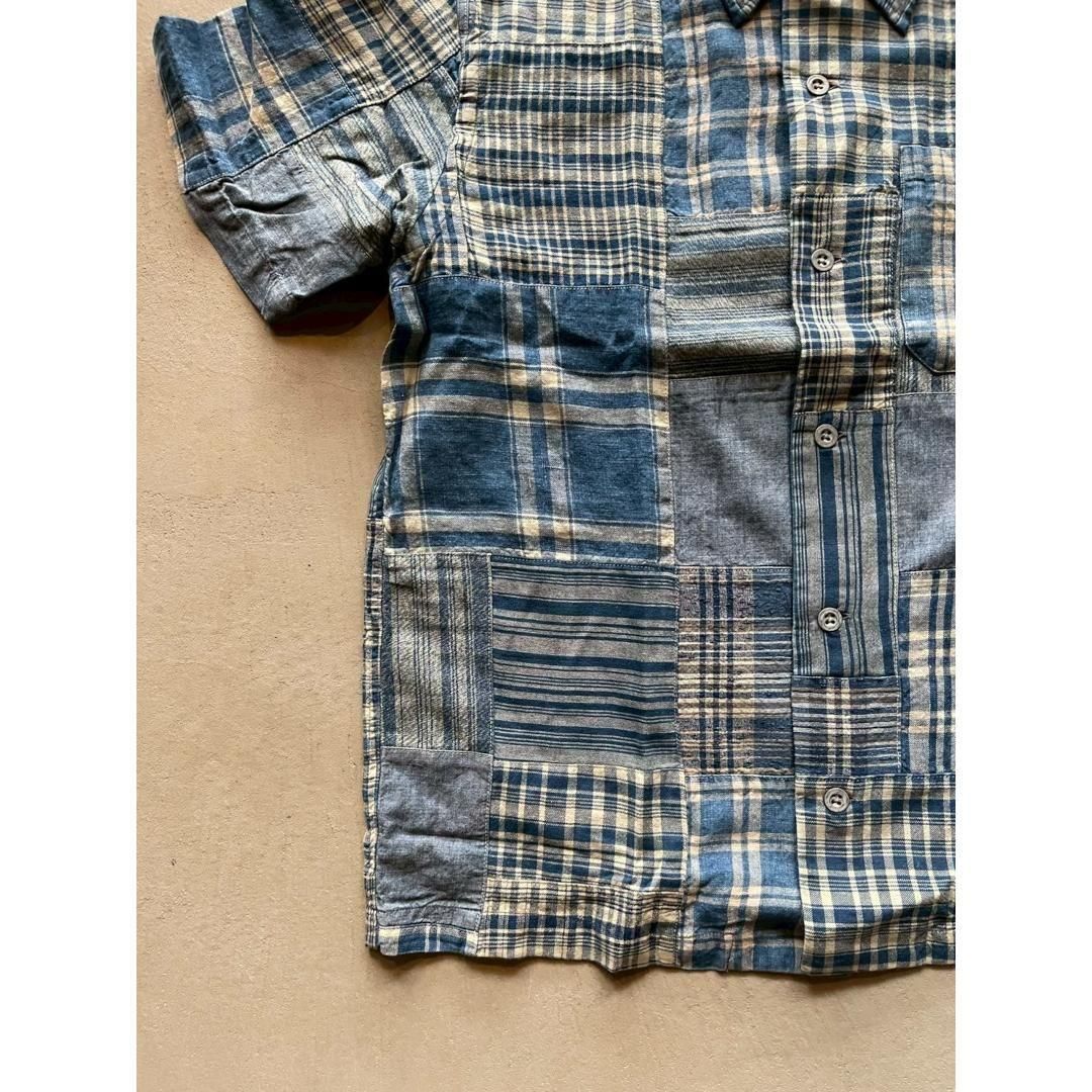 RRL|ダブルアールエル Indigo Patchwork Camp Shirt NAVY