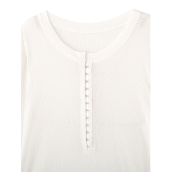 ETRE【エトレ】フロントホックソフトプルオーバー WHITE